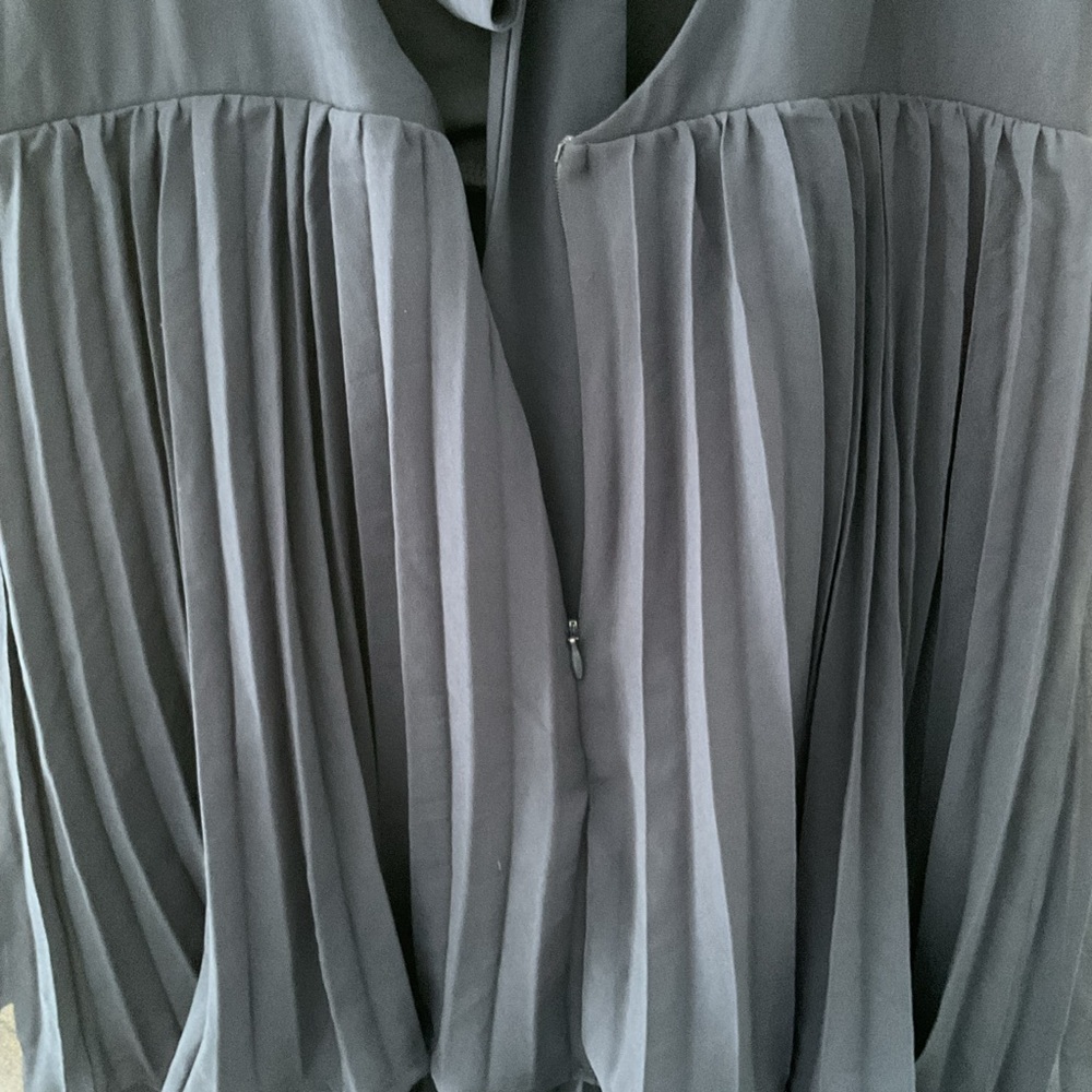 Lulus Notorious Charm Navy Blue Pleated Tiered Flutter Sleeve Maxi Dress NWT XL - Picture 11 of 16